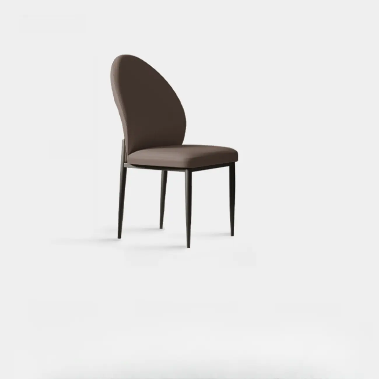 Modern Oval Back Faux Leather Armless Dining Chair Image - 3 | homeyfad