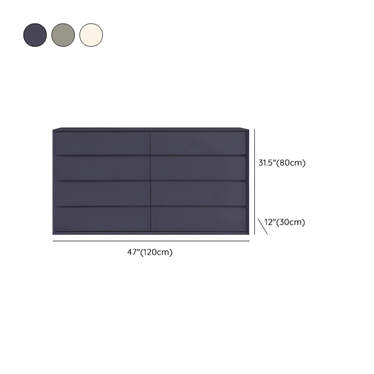 Modern Wooden Cream Double Dresser with Storage Image - 15 | homeyfad