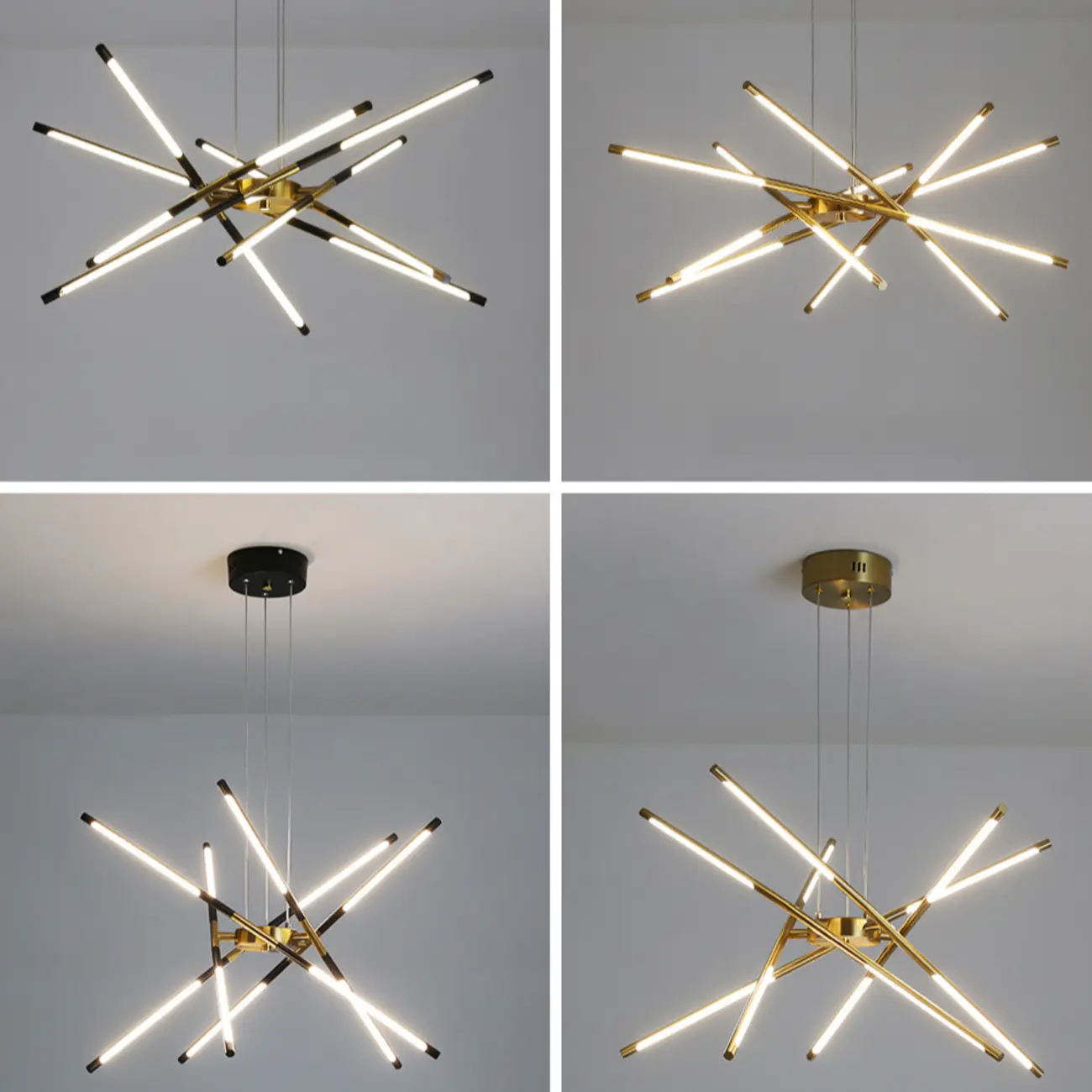 Linear Sputnik LED Chandelier with Adjustable Height Image - 14 | homeyfad