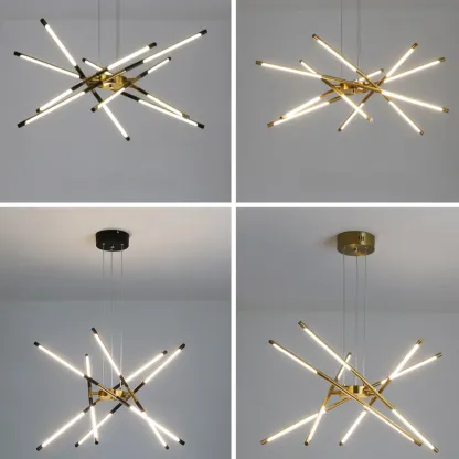 Linear Sputnik LED Chandelier with Adjustable Height Image - 14