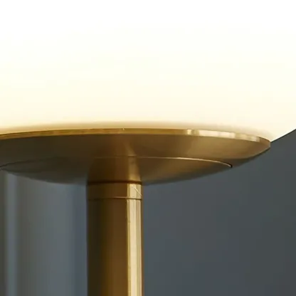 Minimalist Gold Floor Lamp with Glass Shade and Marble Base Image - 10