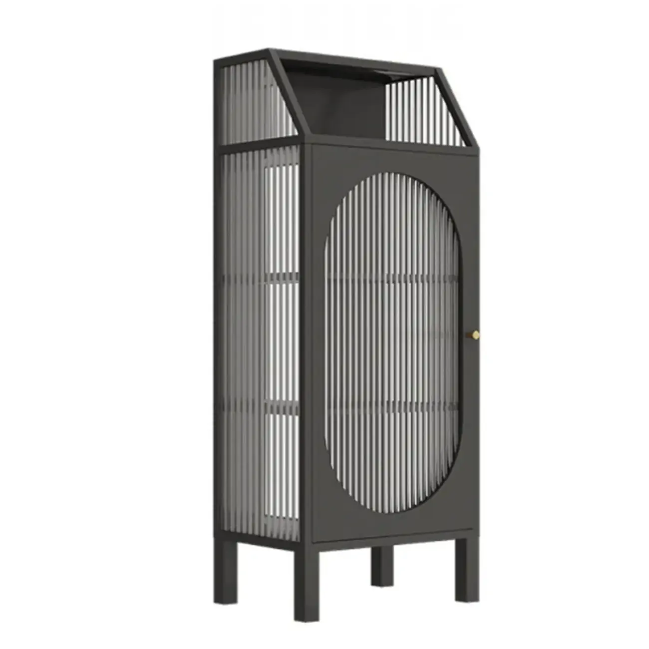 Classic Metal Glass Freestanding Display Cabinet for Dining Room Image - 6 | homeyfad