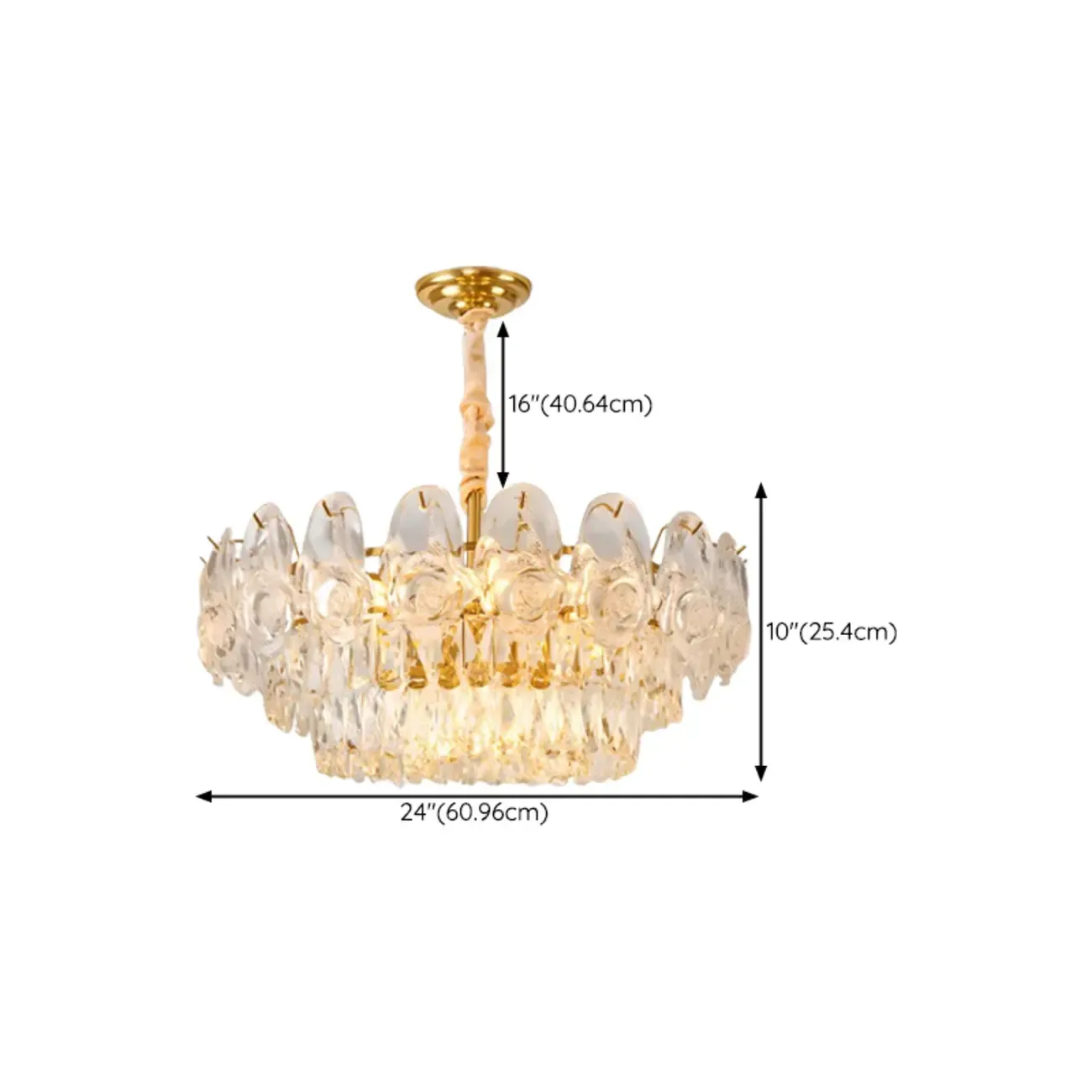 Modern Luxury Crystal Chandeliers with Glassy Shade Image - 16