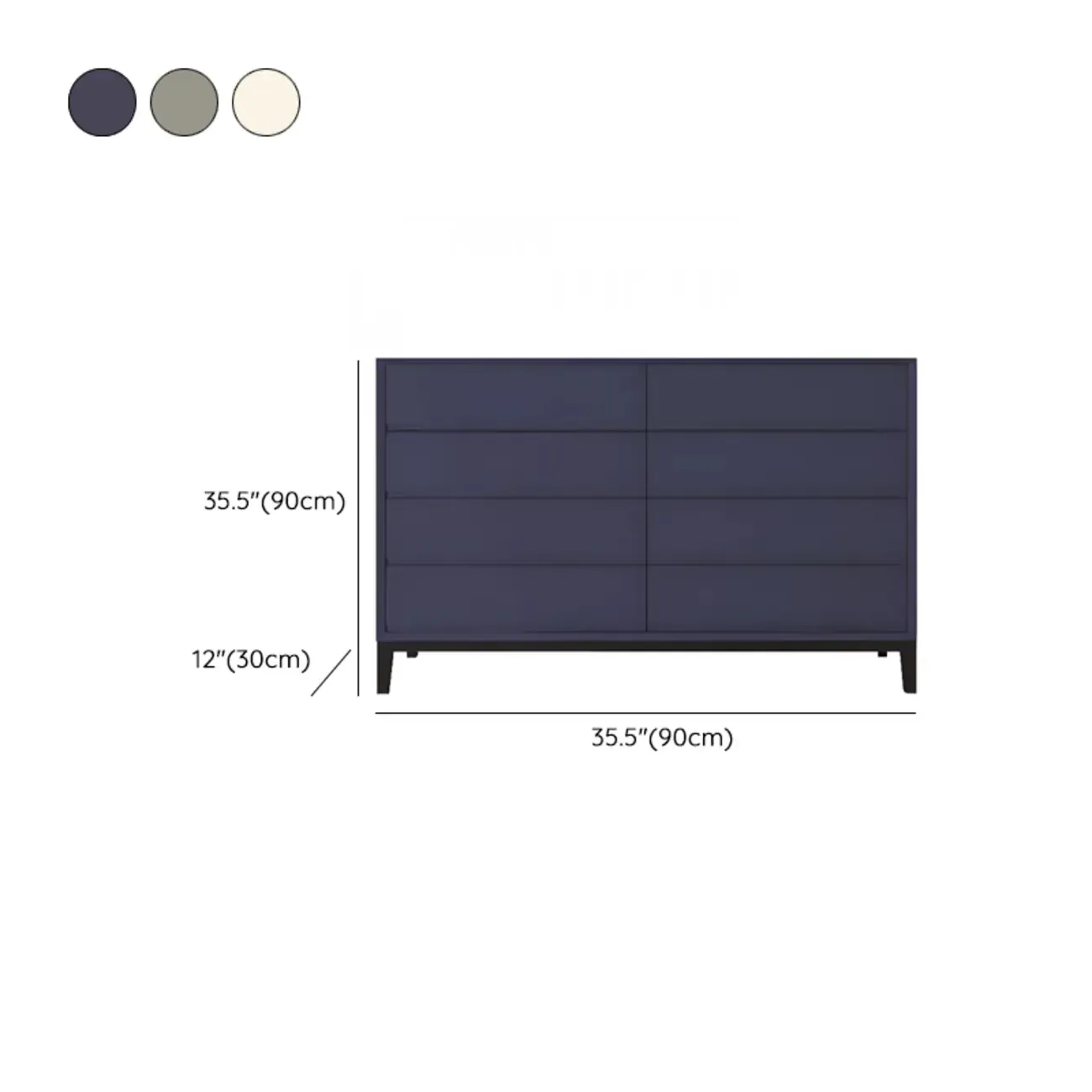 Modern Wooden Cream Double Dresser with Storage Image - 18