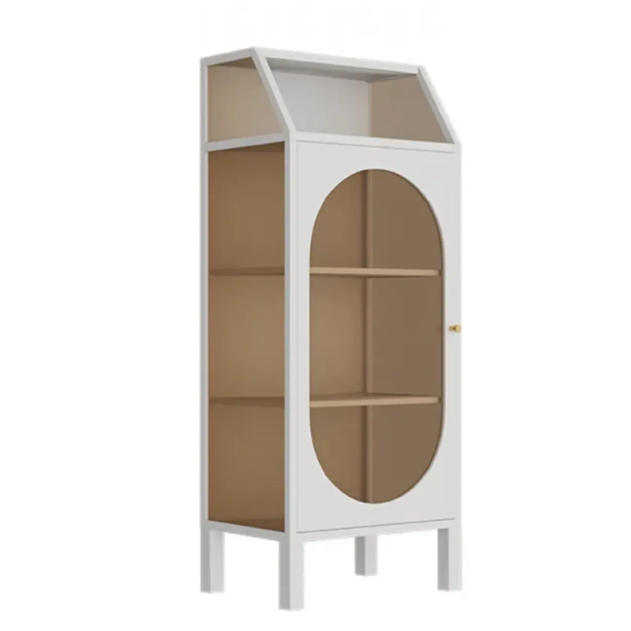 Classic Metal Glass Freestanding Display Cabinet for Dining Room Image - 7 | homeyfad