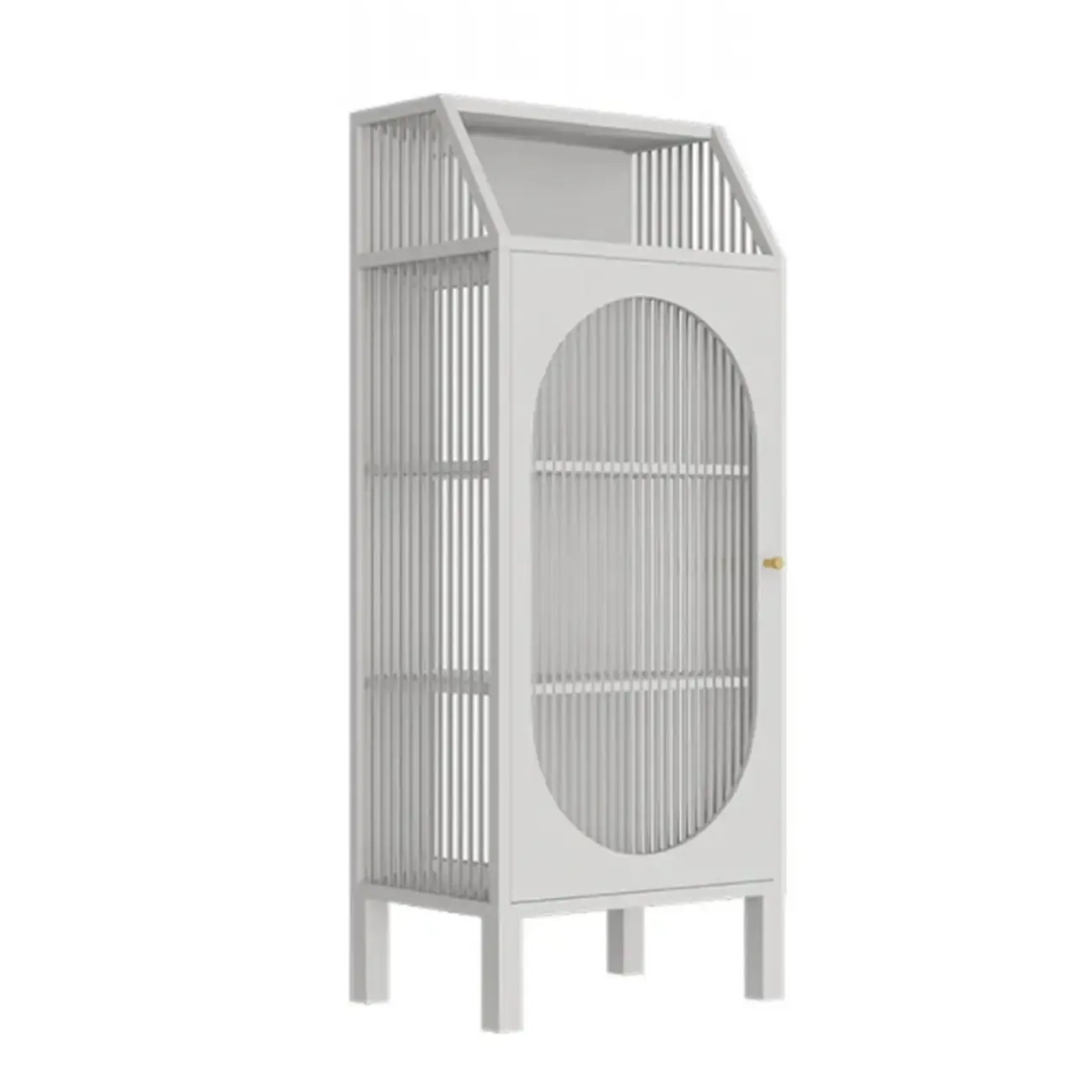 Classic Metal Glass Freestanding Display Cabinet for Dining Room Image - 8 | homeyfad