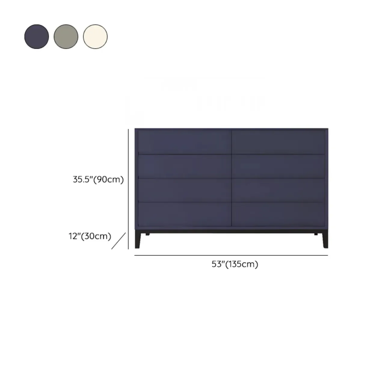 Modern Wooden Cream Double Dresser with Storage Image - 20
