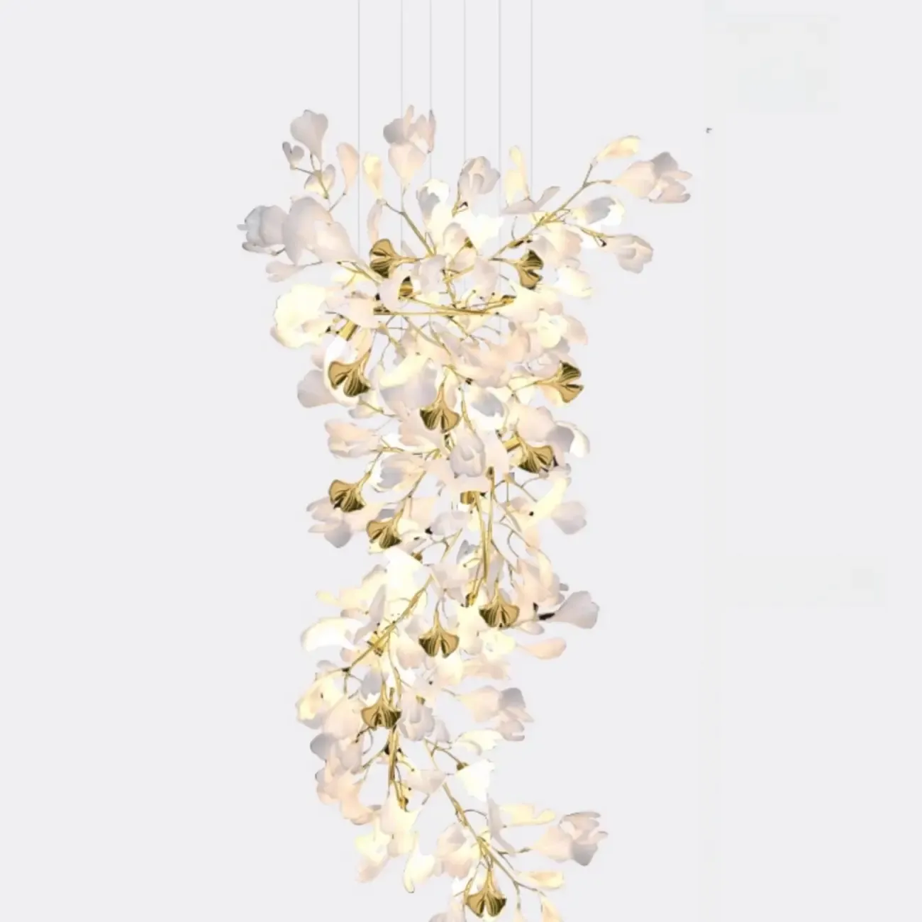 Luxury Adjustable Leaf Chandelier for Open Spaces Image - 10