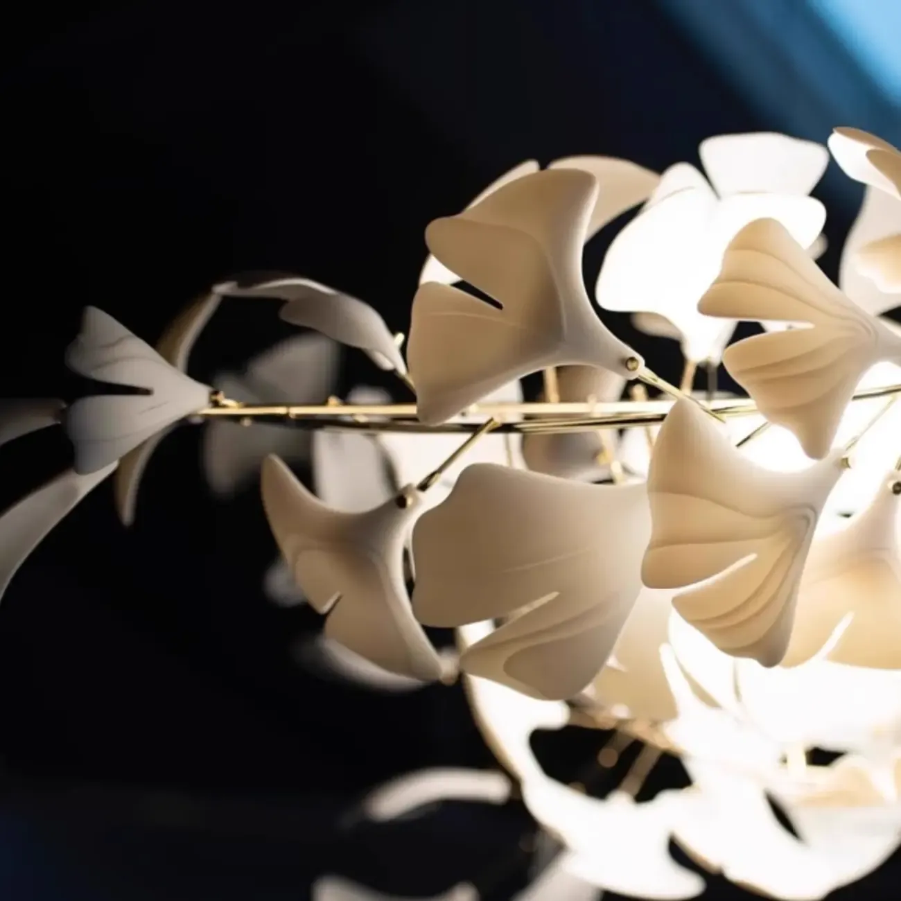 Luxury Adjustable Leaf Chandelier for Open Spaces Image - 11