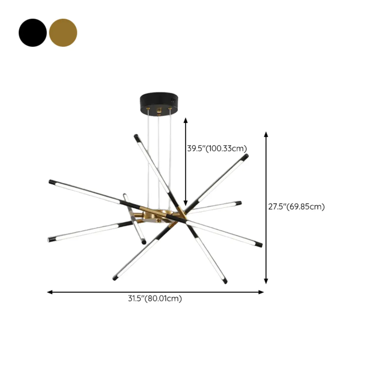 Linear Sputnik LED Chandelier with Adjustable Height Image - 21 | homeyfad