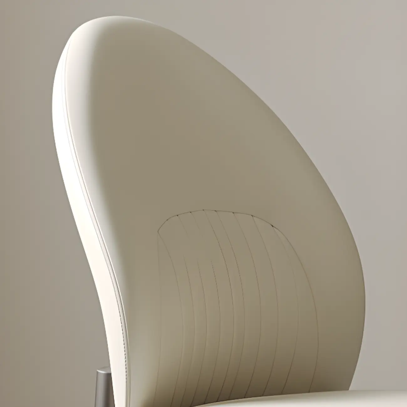 Modern Oval Back Faux Leather Armless Dining Chair Image - 10 | homeyfad