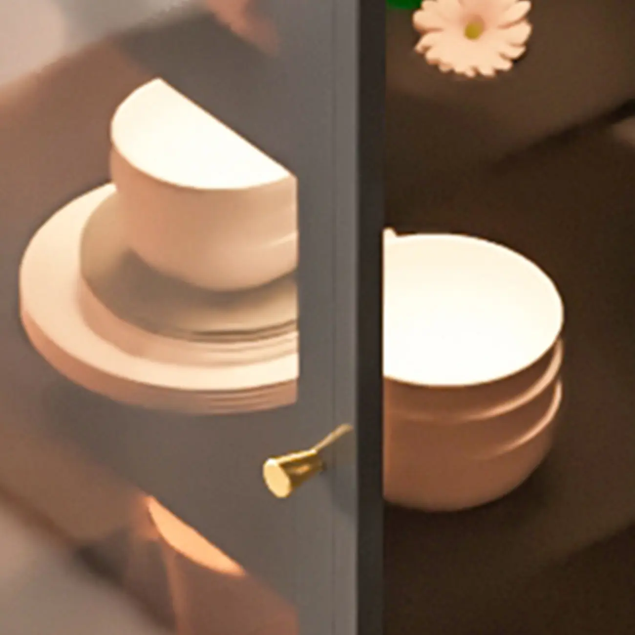 Classic Metal Glass Freestanding Display Cabinet for Dining Room Image - 13 | homeyfad