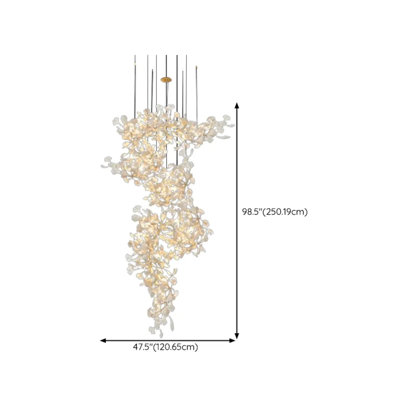 Luxury Adjustable Leaf  Chandelier for Open Spaces  Image - 14 | homeyfad