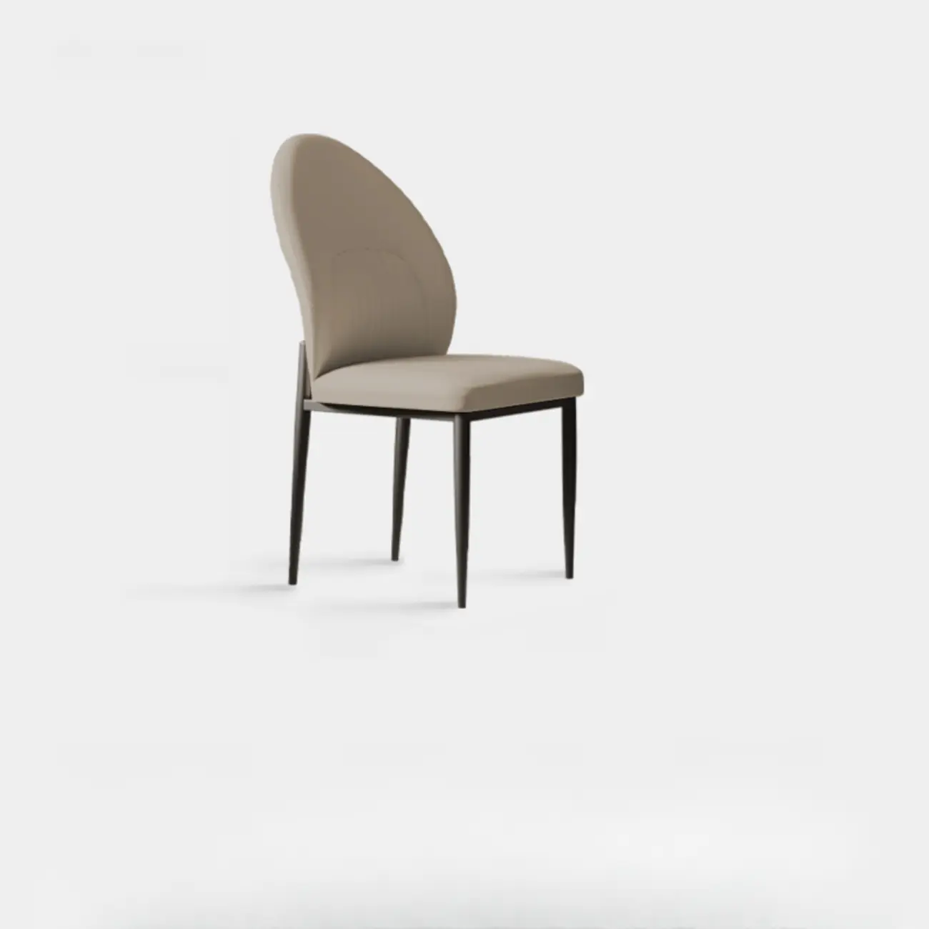 Modern Oval Back Faux Leather Armless Dining Chair Image - 11 | homeyfad