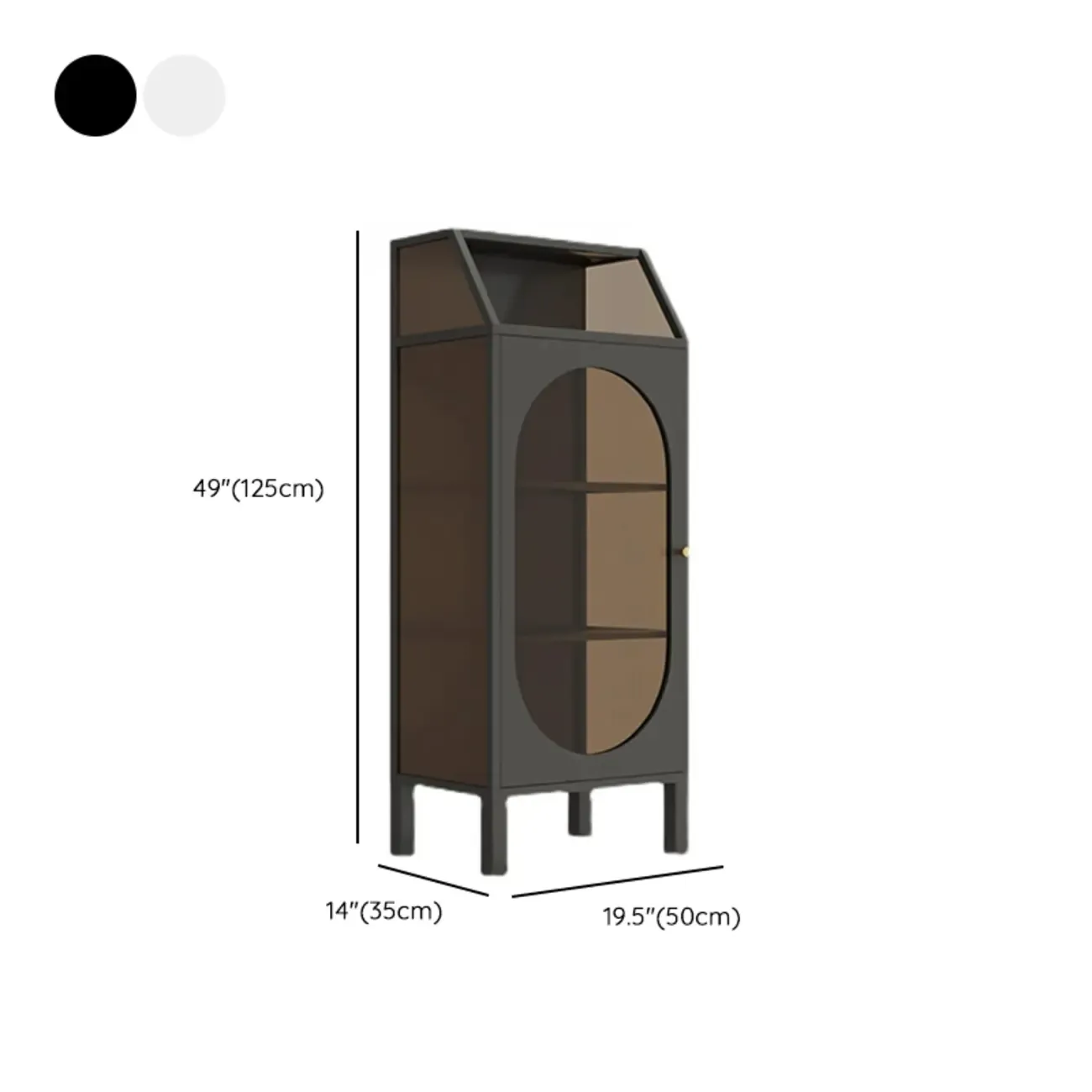 Classic Metal Glass Freestanding Display Cabinet for Dining Room #size