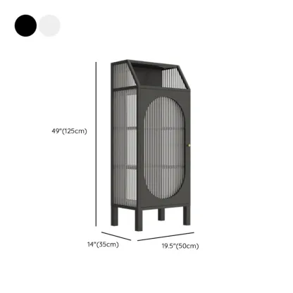 Classic Metal Glass Freestanding Display Cabinet for Dining Room Image - 17