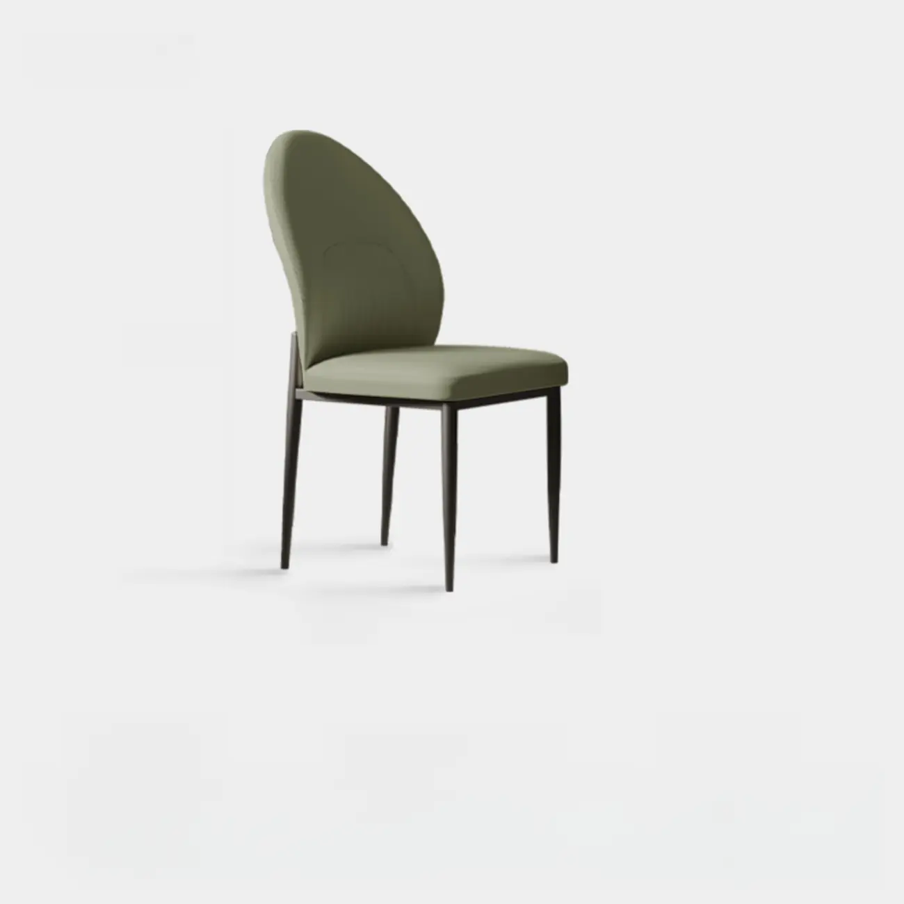Modern Oval Back Faux Leather Armless Dining Chair Image - 13 | homeyfad