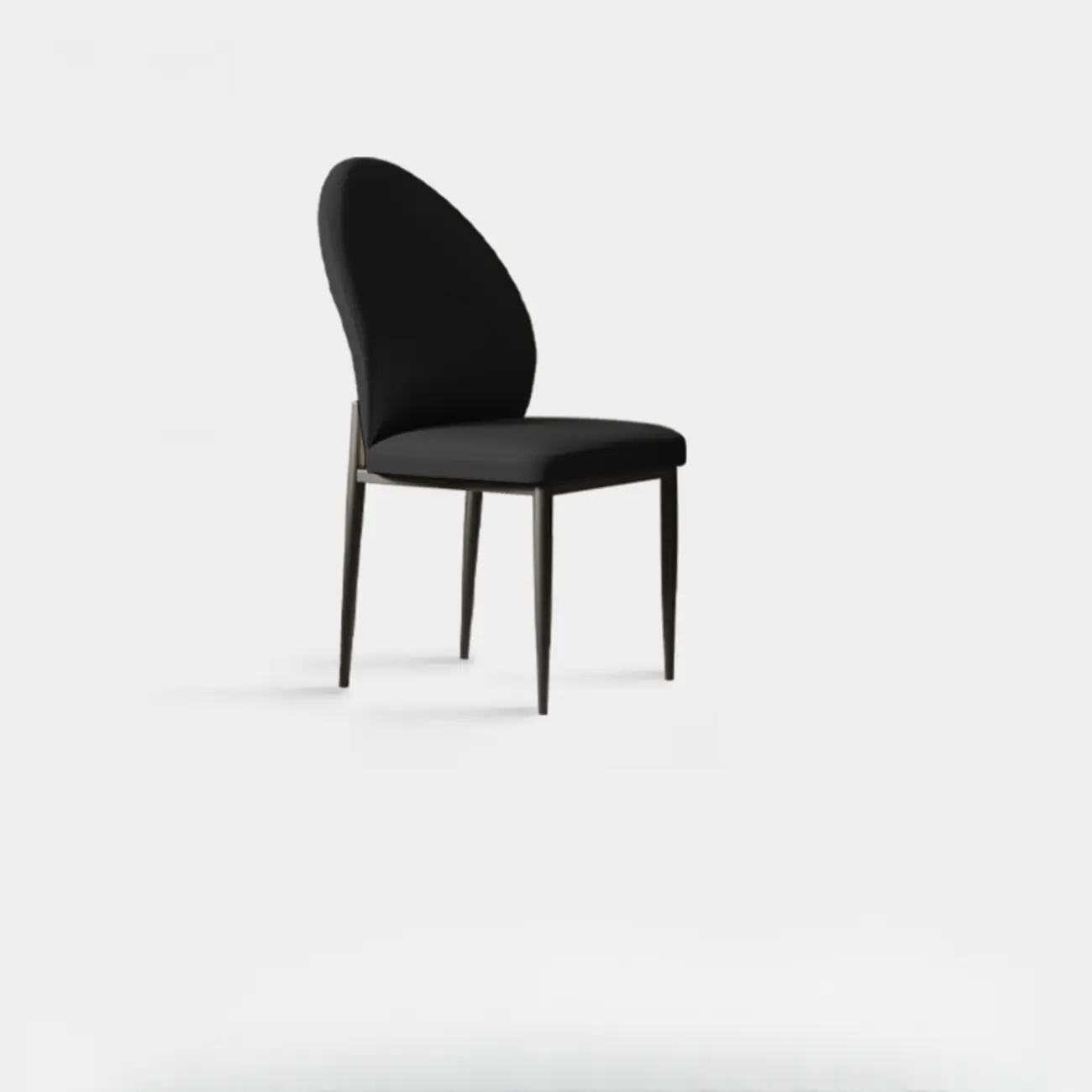 Modern Oval Back Faux Leather Armless Dining Chair Image - 15 | homeyfad