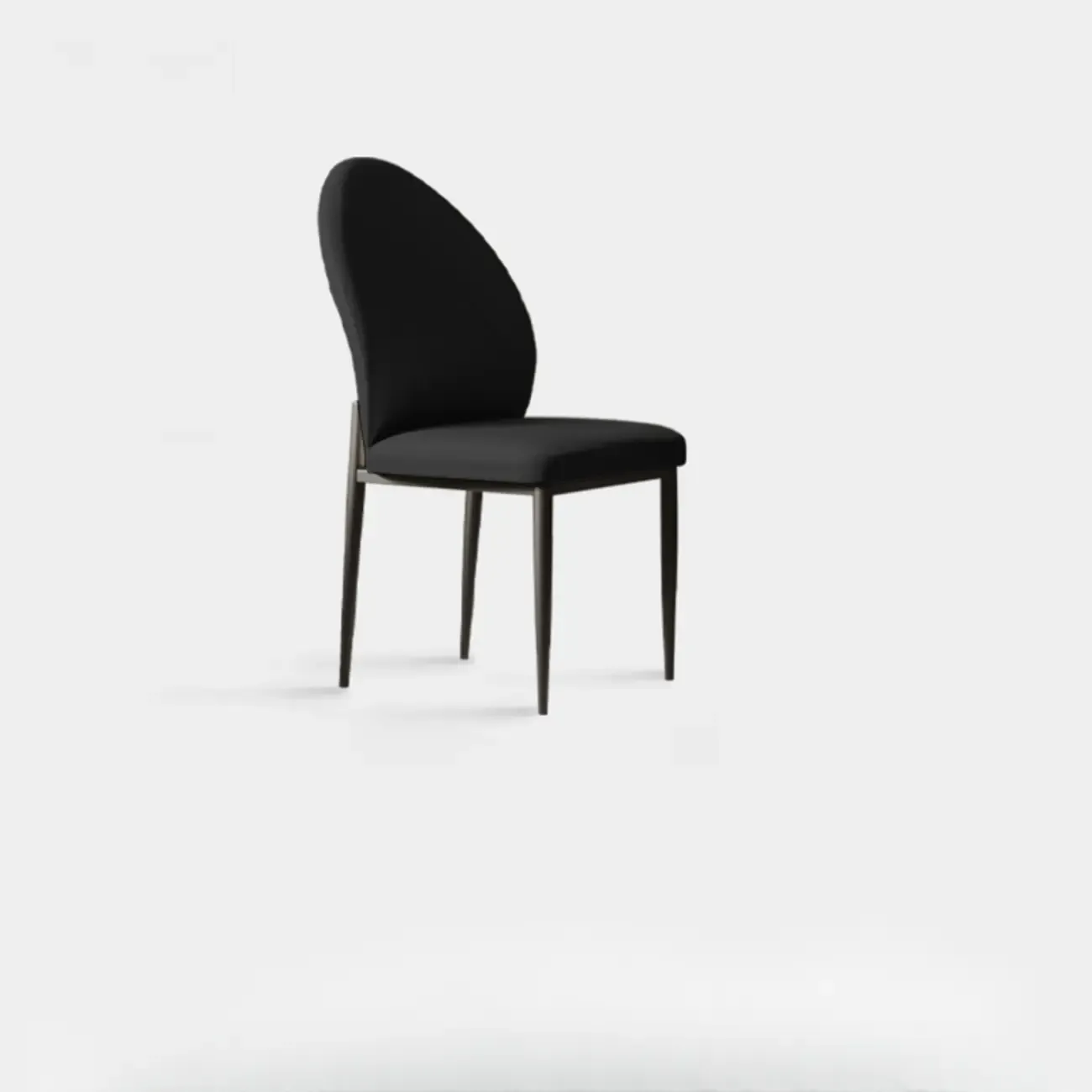 Modern Oval Back Faux Leather Armless Dining Chair Image - 15