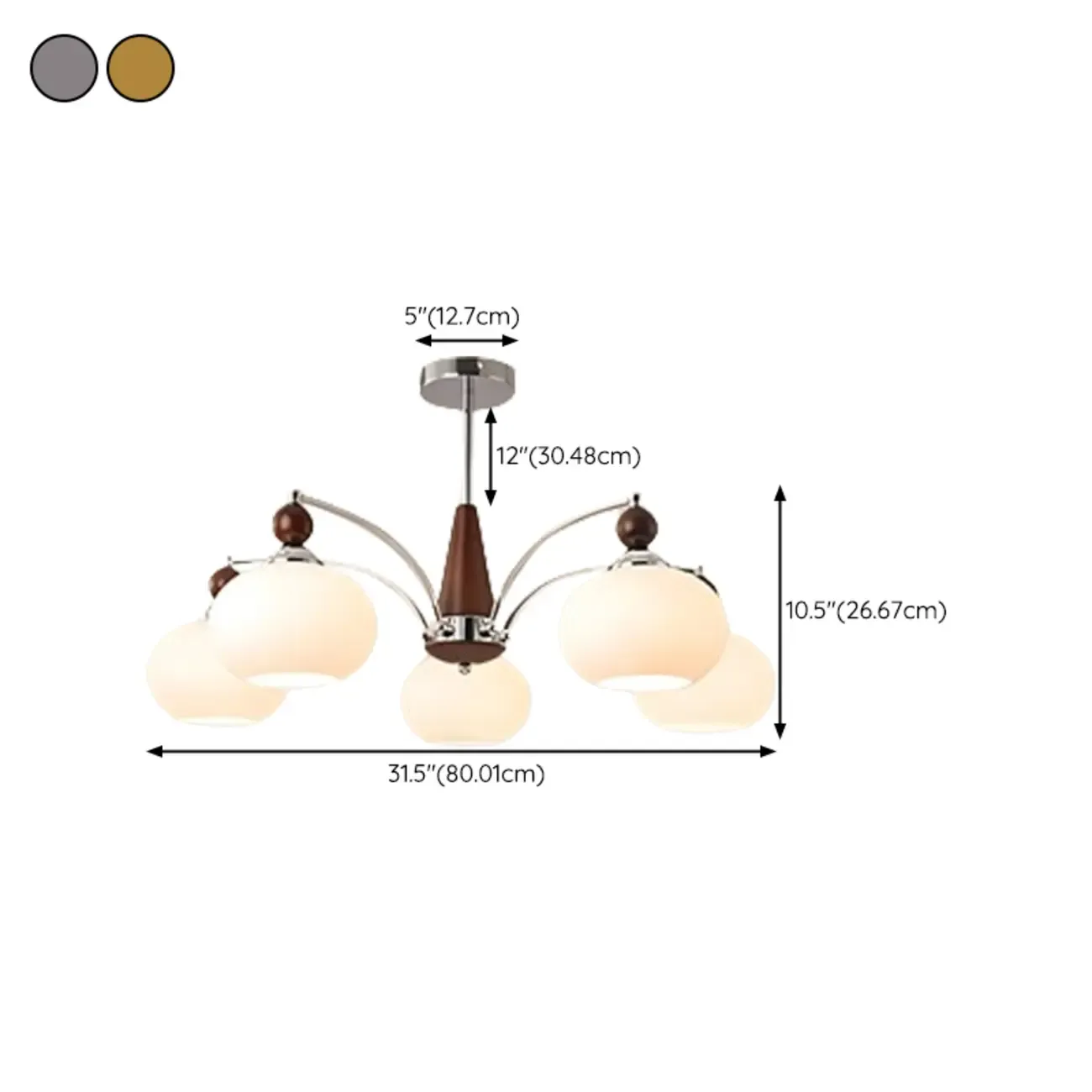 White Globe Chandelier with Glass Shades for Bedroom Image - 16