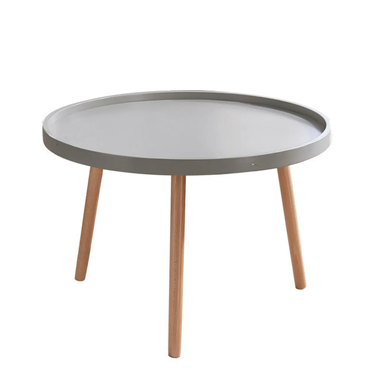 Modern Round Waterproof Coffee Table with Wood Three Leg Image - 11 | homeyfad