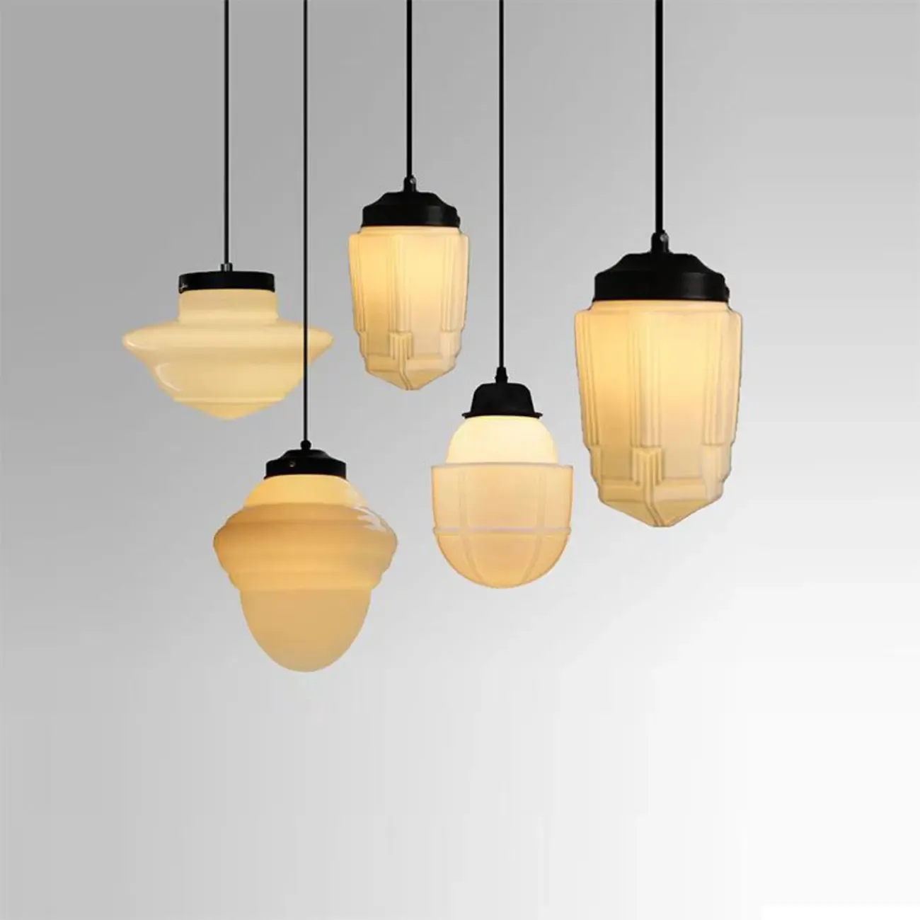 Modern Frosted Glass LED bedside pendant lamp in Hazelnut Tone Image - 4