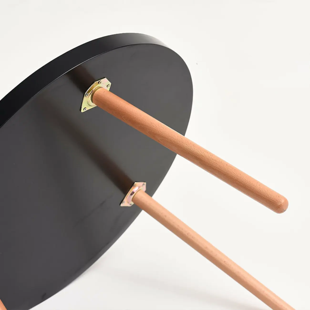 Modern Round Waterproof Coffee Table with Wood Three Leg Image - 12 | homeyfad