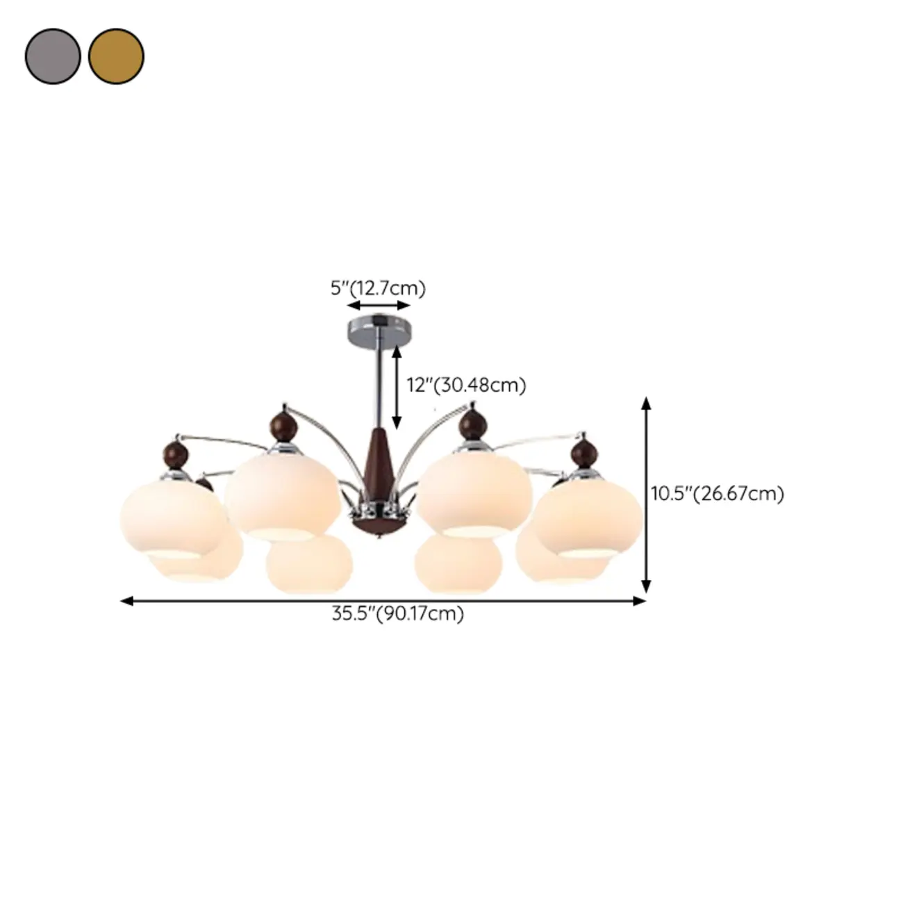 White Globe Chandelier with Glass Shades for Bedroom Image - 18 | homeyfad
