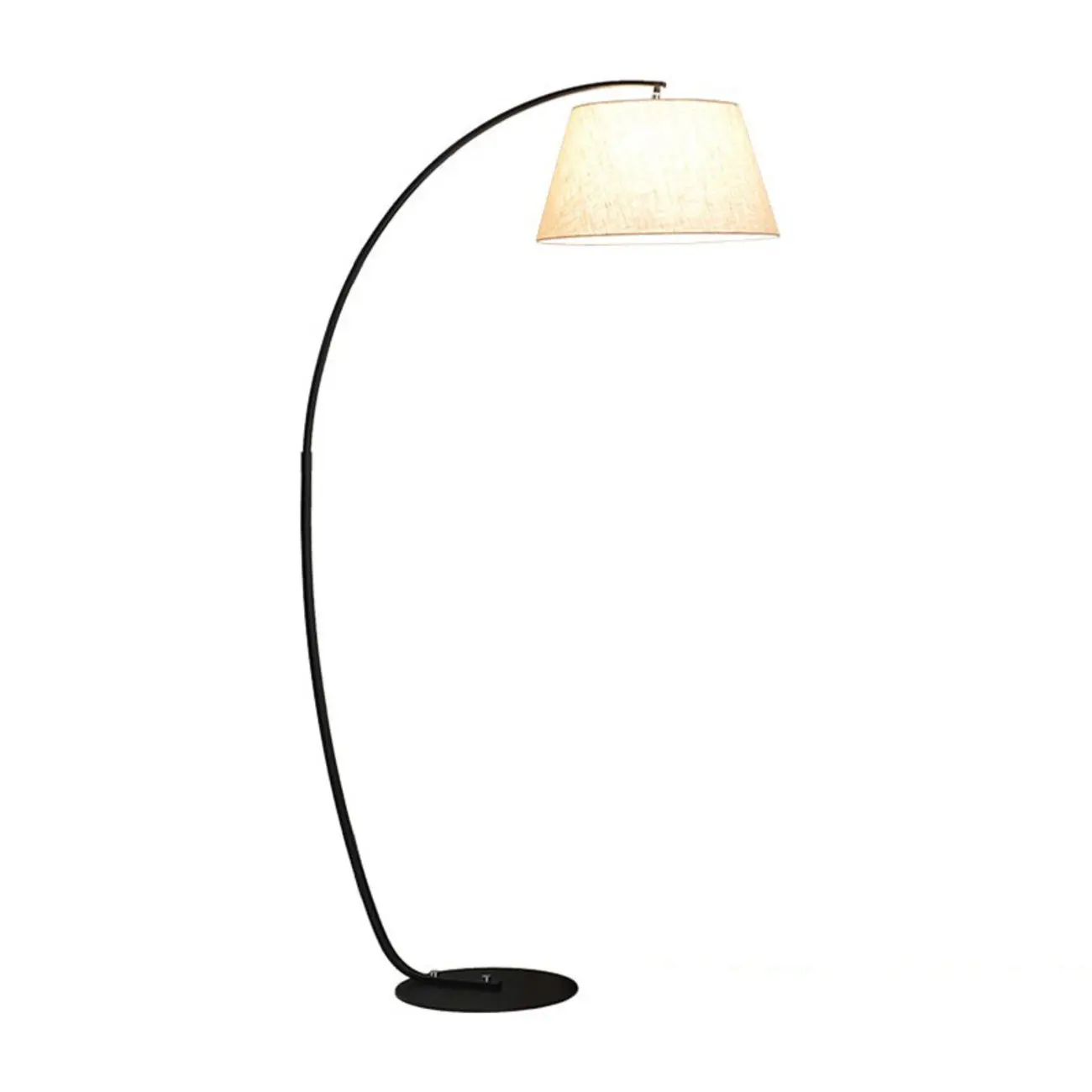 Elegant Arched Floor Lamp with White Fabric Shade for Decor Image - 5 | homeyfad