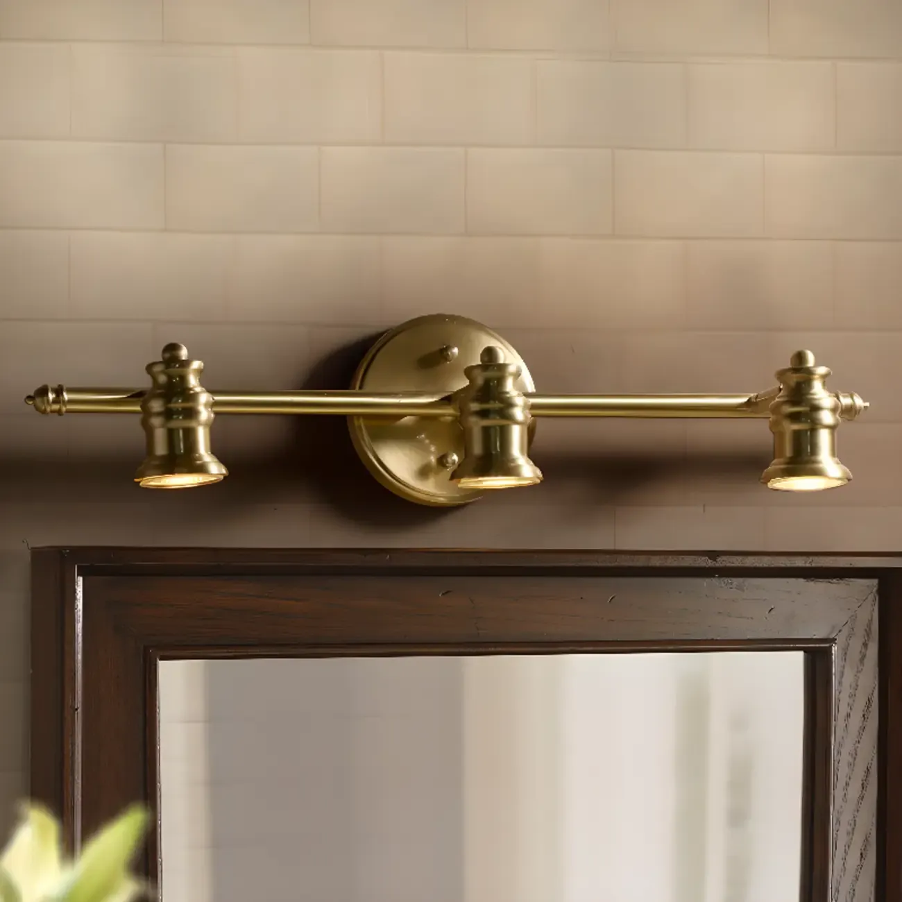 3-Light Vintage Bathroom Vanity Light Fixture Over Mirror Image - 1