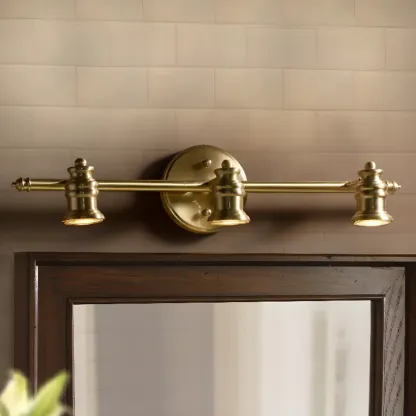 3-Light Vintage Bathroom Vanity Light Fixture Over Mirror Image - 1