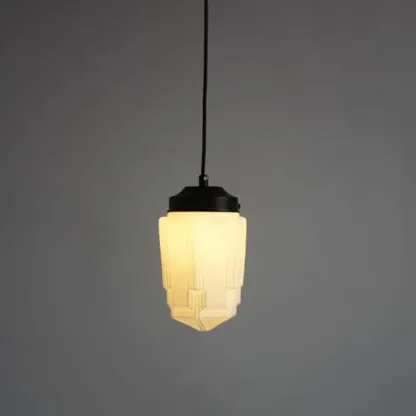 Modern Frosted Glass LED bedside pendant lamp in Hazelnut Tone Image - 9