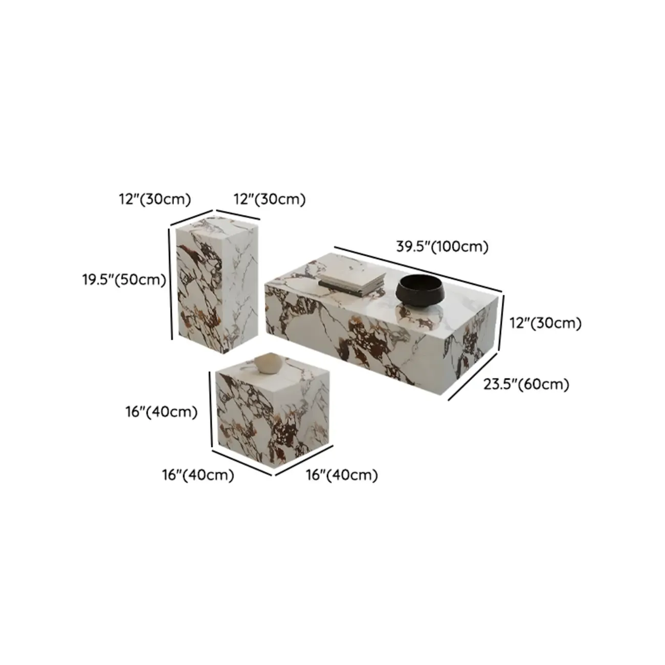 Modern Wooden  Coffee Table Set with Square Design  Image - 25