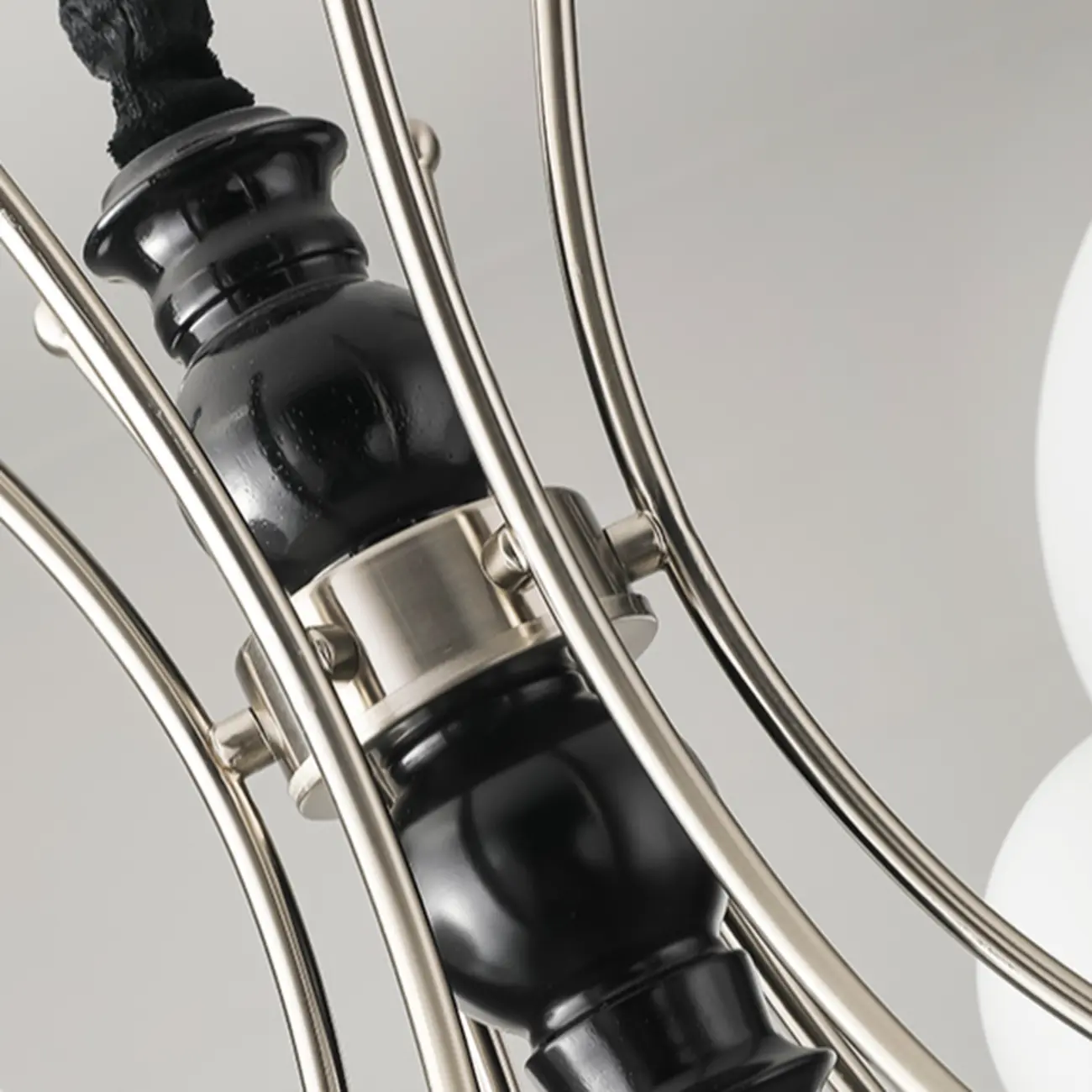 Vintage Black LED Chandelier with Metal and Glass Design Image - 13 | homeyfad