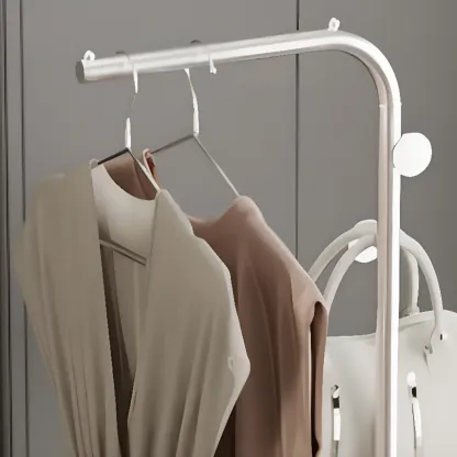 Glam Metal Coat Rack with Shelf and Basket Image - 11
