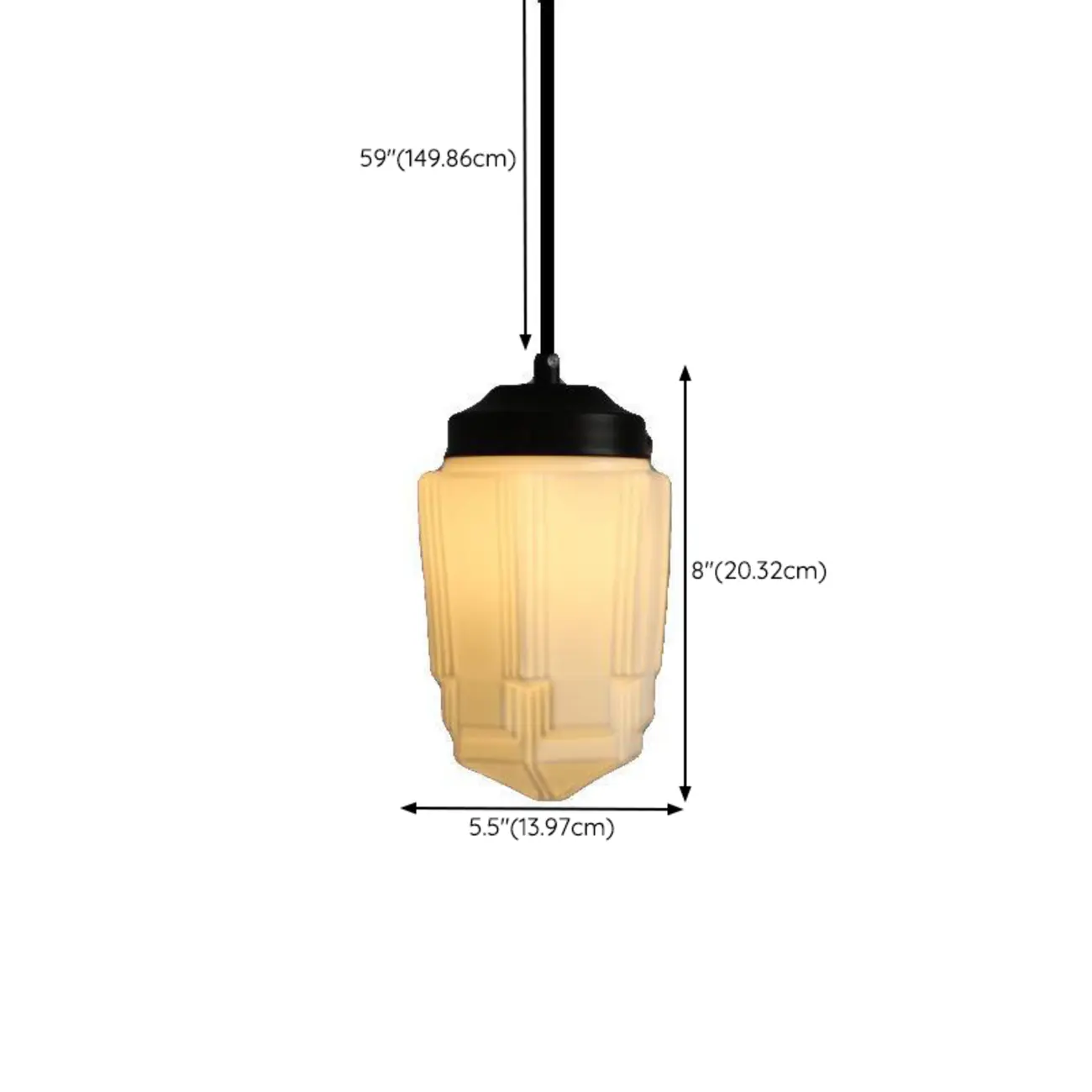 Modern Frosted Glass LED bedside pendant lamp in Hazelnut Tone #size | homeyfad