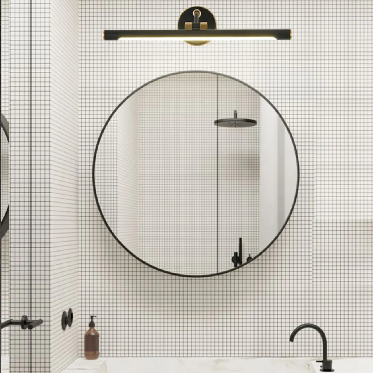 Vintage Black Cylinder LED Vanity Light for Bathroom  Image - 5