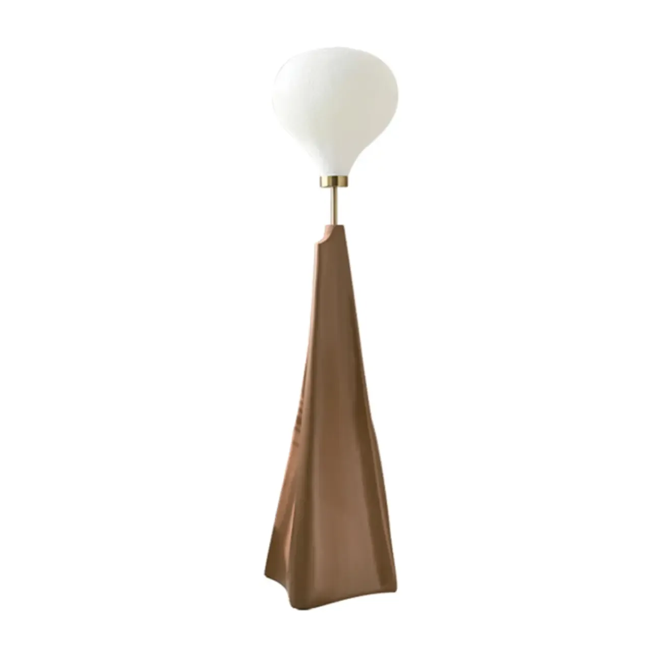 Designer White Glass Globe Floor Lamp with Unique Mountain Shape Image - 4
