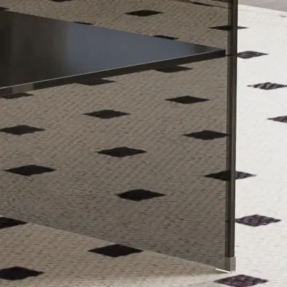 Modern Rectangular Black Coffee Table with Transparent Design Image - 11