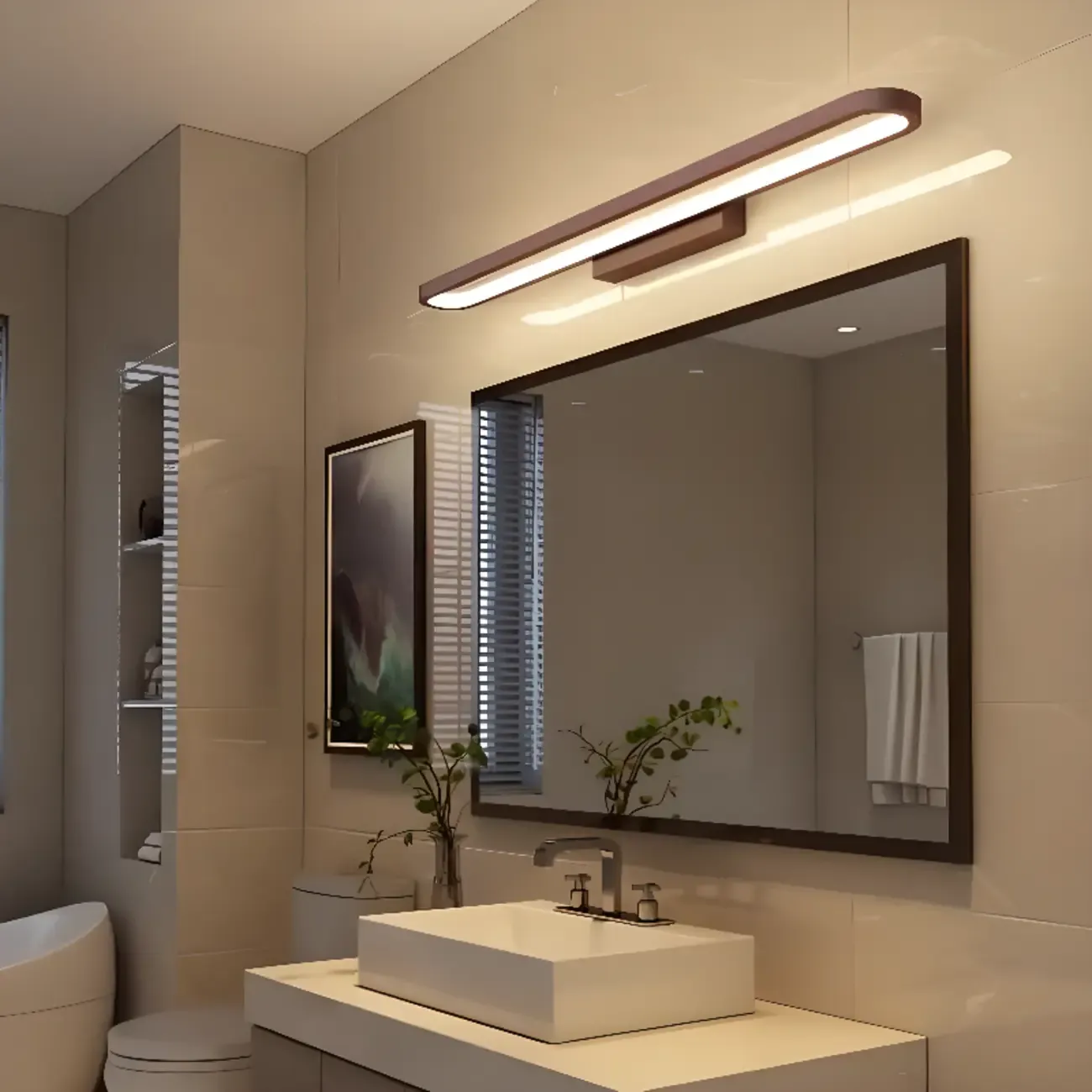 Modern White LED Vanity Light with Silica Gel Shade Image - 2