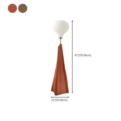 Designer White Glass Globe Floor Lamp with Unique Mountain Shape #size