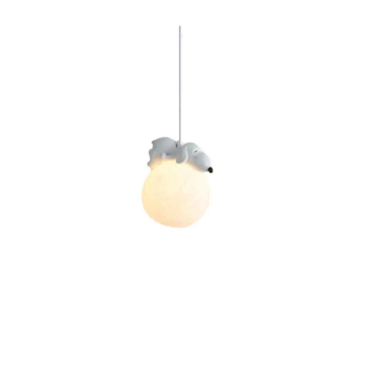Kids Dimmable 3D Moon Pendant Light with Rabbit for Bedroom Image - 2 | homeyfad