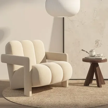 Velvet/Sherpa Reclining Lounge Chair for Living Room Image - 1