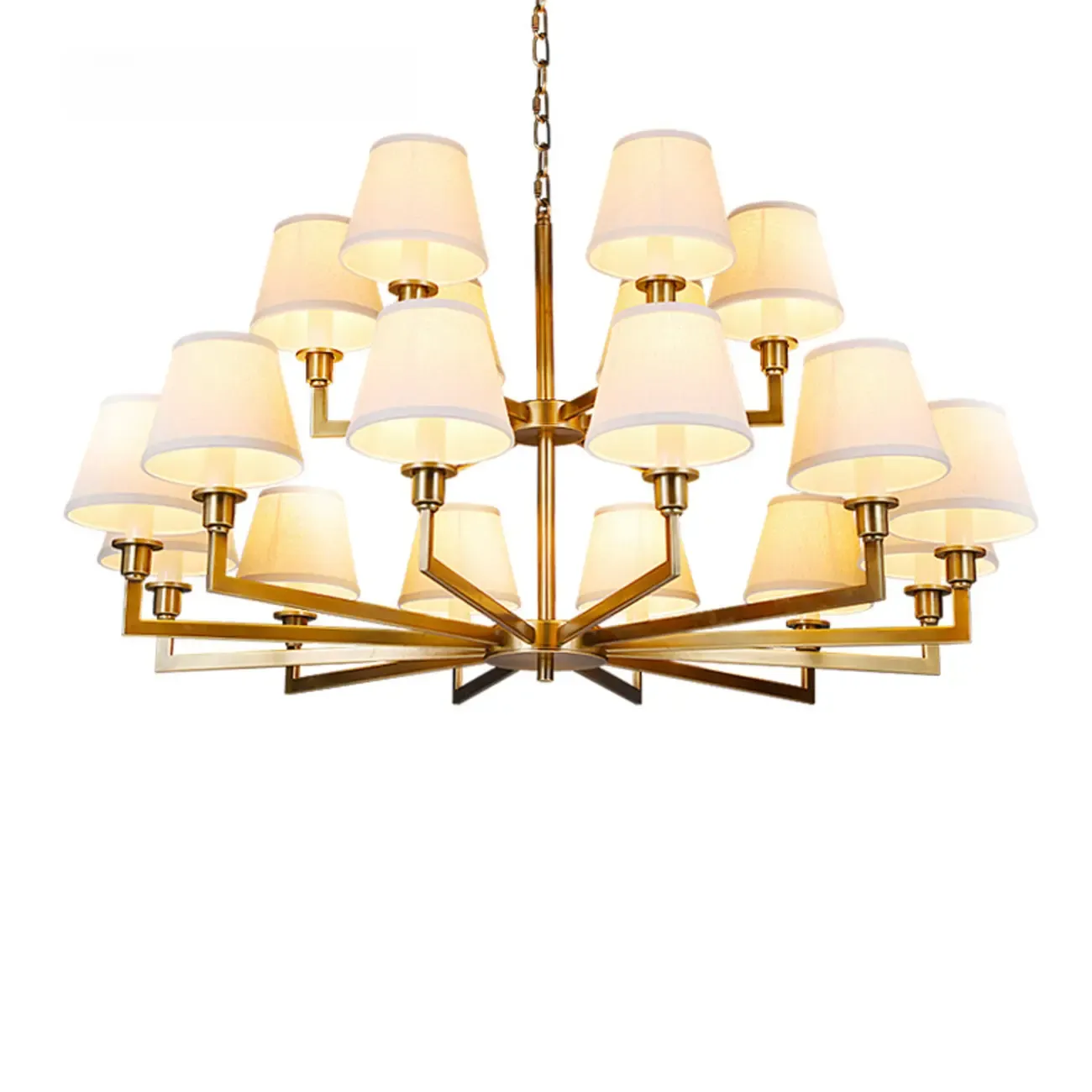  Vintage Gold Colonial Chandelier  with Adjustable Chain Image - 5