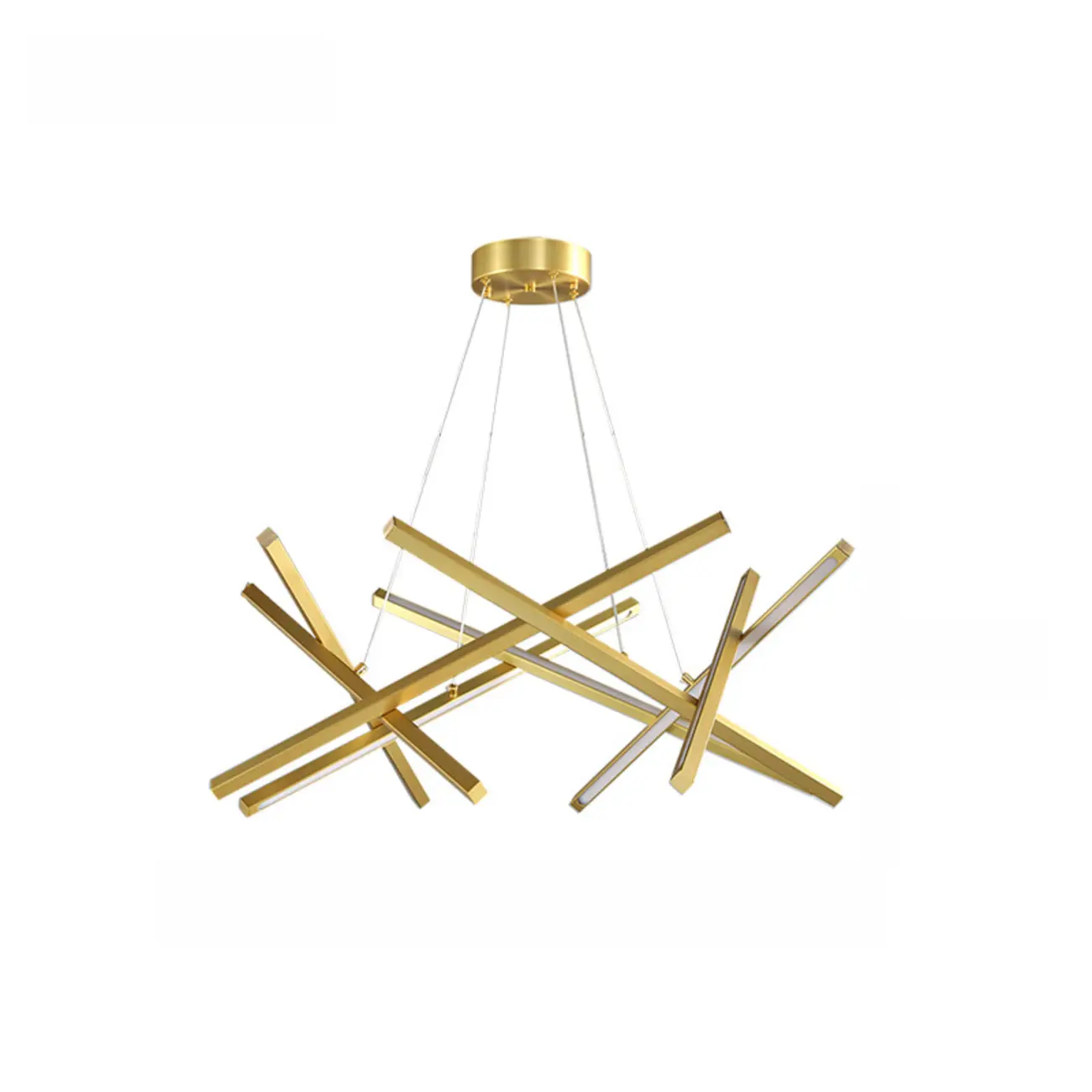 Modern Linear LED Chandelier with Geometric Metal Design Image - 9 | homeyfad