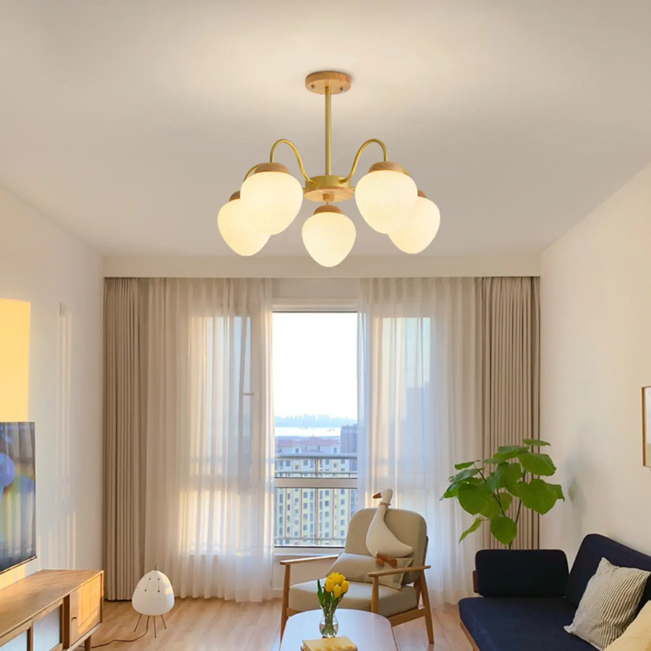 3/5/8-Light Modern Globe Ceiling Chandelier with Glass Shades Image - 2 | homeyfad