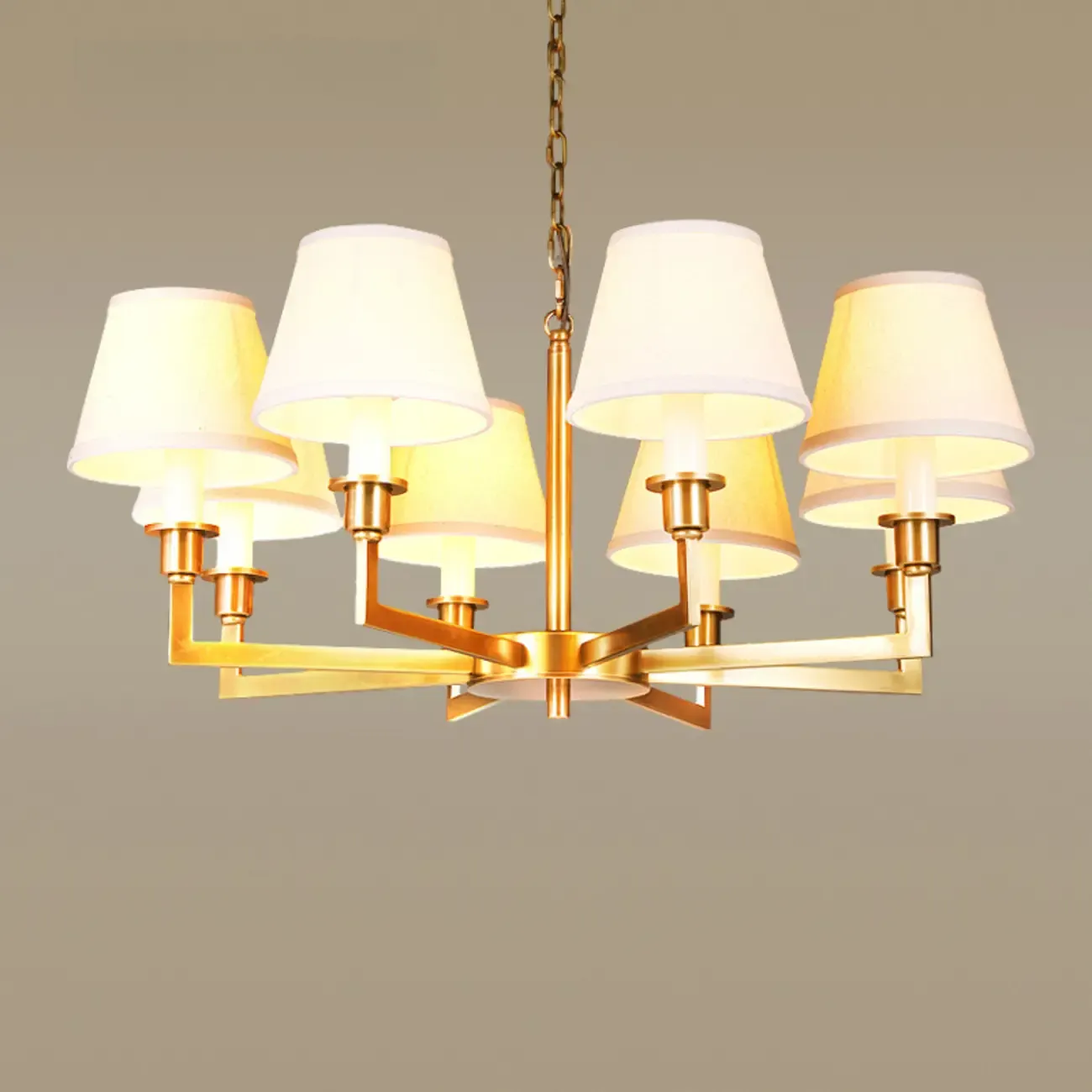 Vintage Gold Colonial Chandelier with Adjustable Chain Image - 6