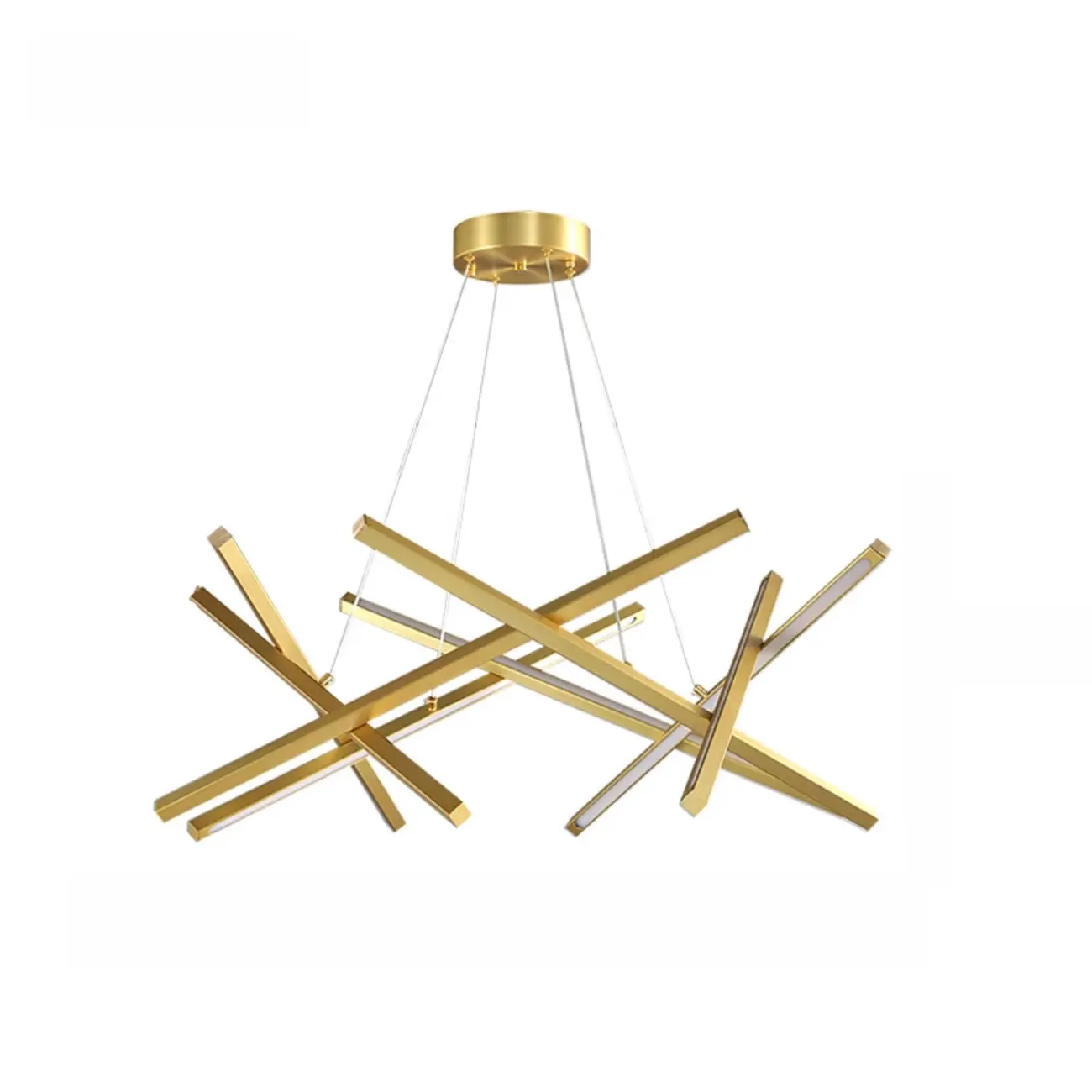 Modern Linear LED Chandelier with Geometric Metal Design Image - 10 | homeyfad