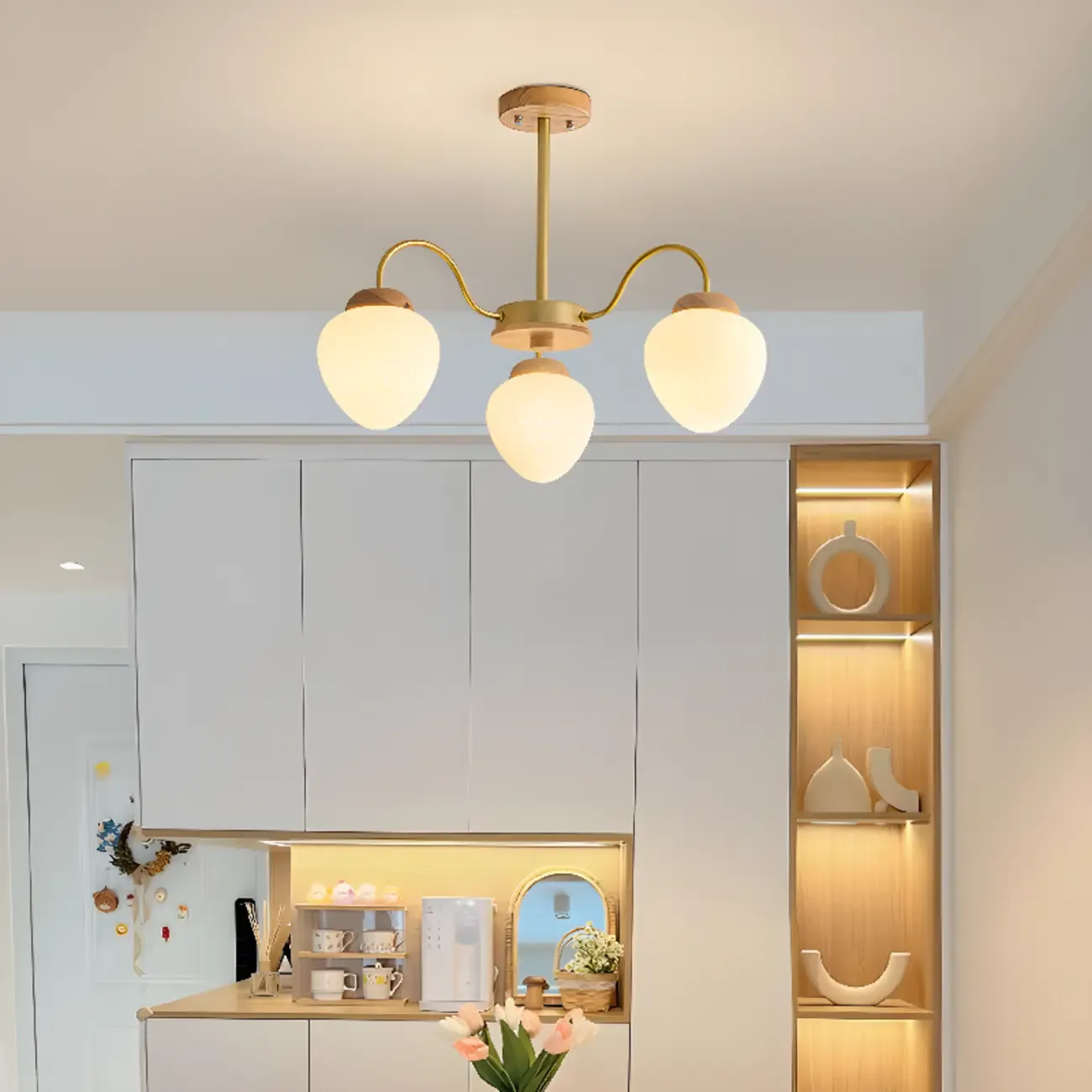 3/5/8-Light Modern Globe Ceiling Chandelier with Glass Shades Image - 3