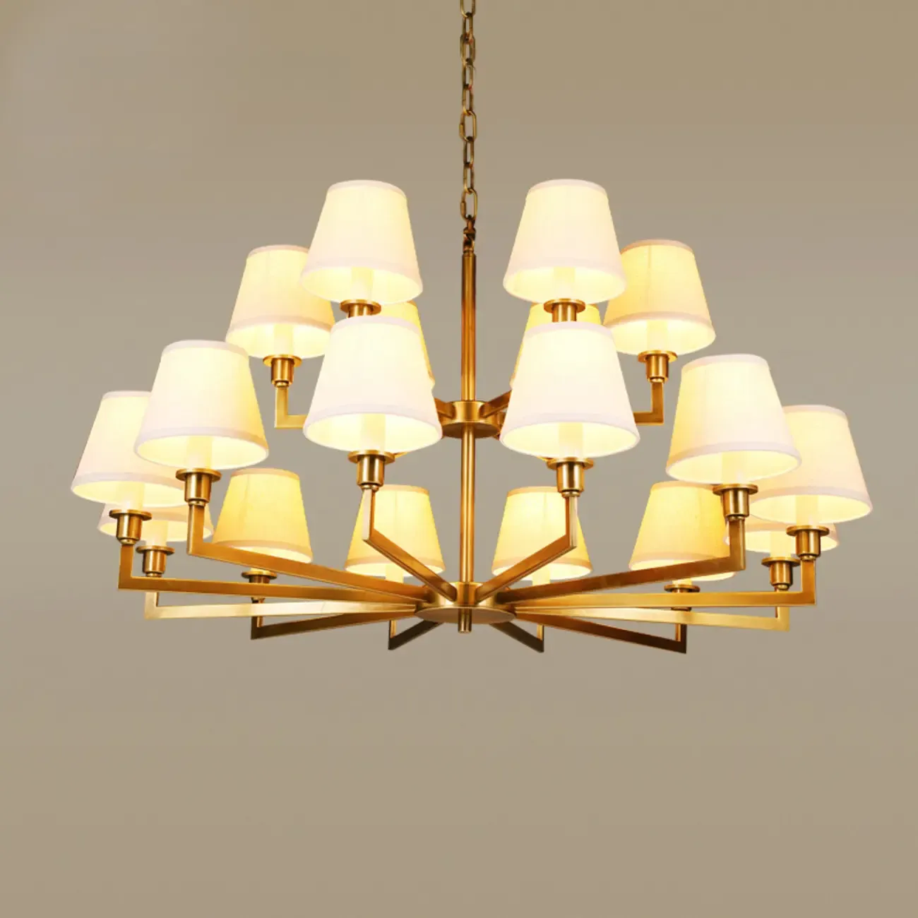 Vintage Gold Colonial Chandelier with Adjustable Chain Image - 7